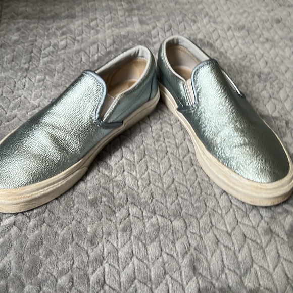Blue/Silver Shiny Low Vans shoes size 9 - Picture 5 of 5